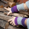 Grey & Purple Cashmere Wrist Warmer