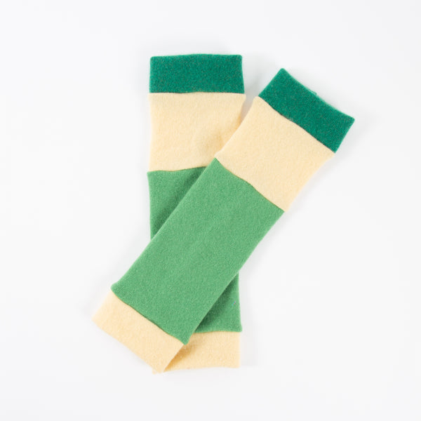 Yellow and Green Cashmere Ankle Warmers