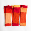 Red and Orange Cashmere Ankle Warmers
