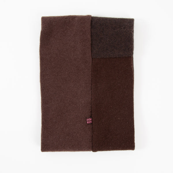 Block Brown Cashmere Neckwarmer