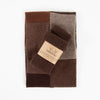 Block Brown Neckwarmer and Dark Brown Fingerless Gloves