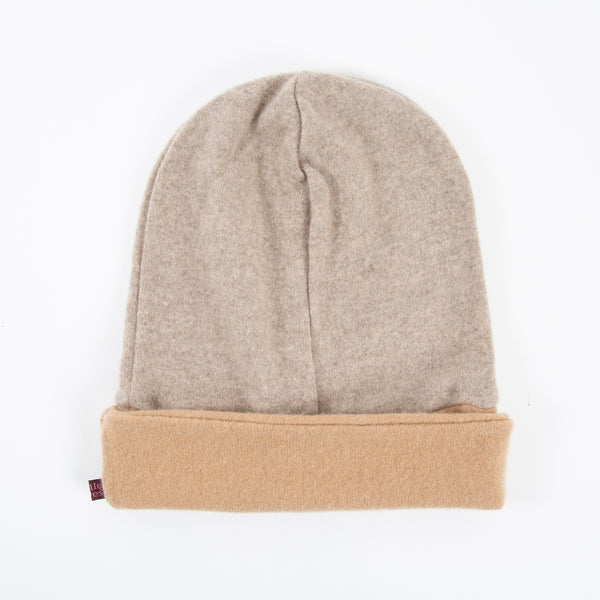 Neutral Cashmere Slouched Beanie