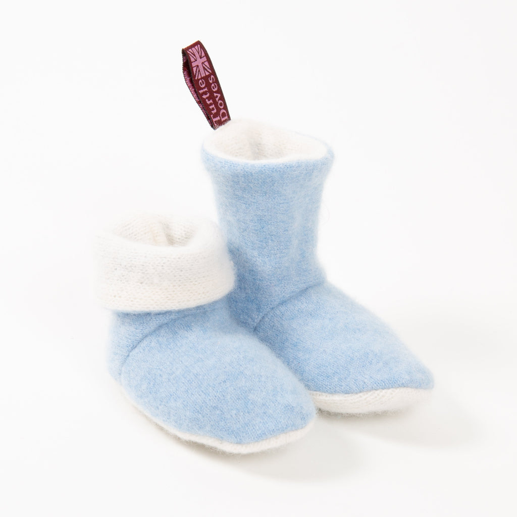 Powder Blue Cashmere Baby Booties