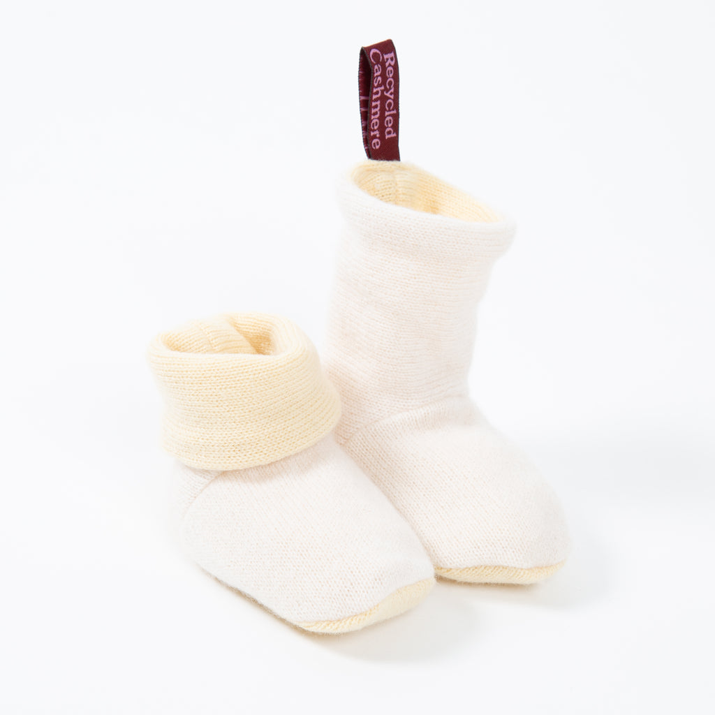Custard Crumble Cashmere Baby Booties