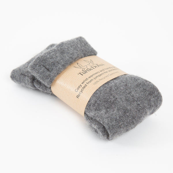 Gents Grey Cashmere Fingerless Gloves